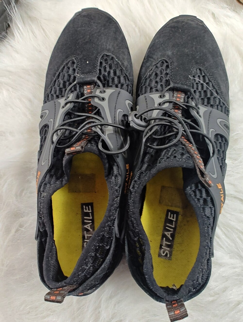 SITAILE Black Yellow Athletic Shoes Men Size 44 US 10 Lightweight Sport Sneakers - Picture 10 of 11